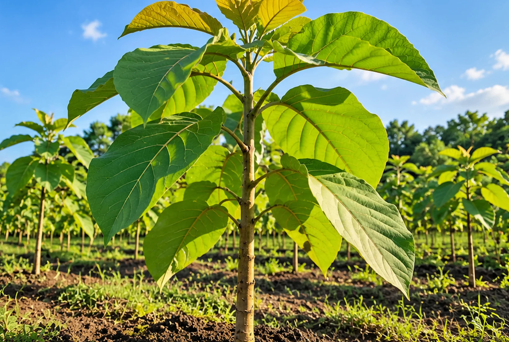 Teak trees on the Vida Verde farm.